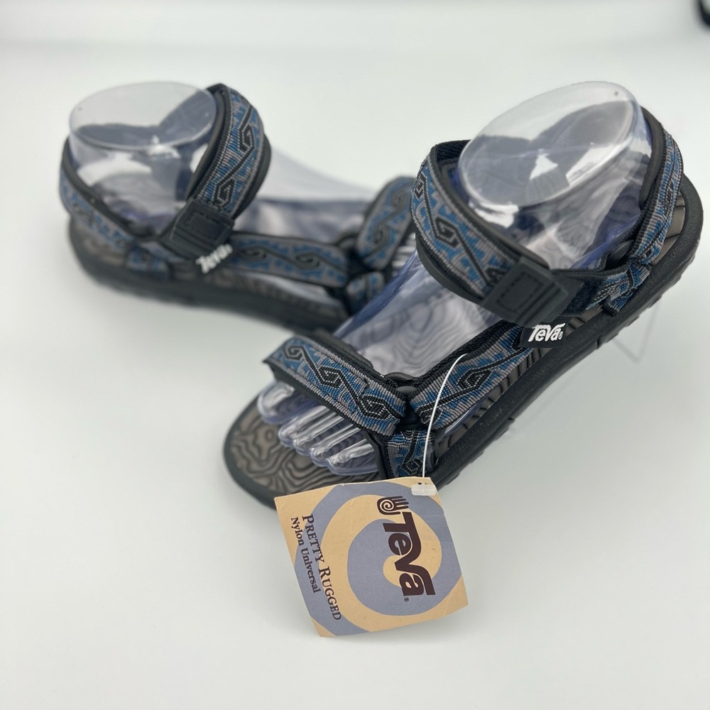Teva women Black and Patterned Blue Sandals